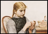 Knitting Girl By Albert Anker-4
