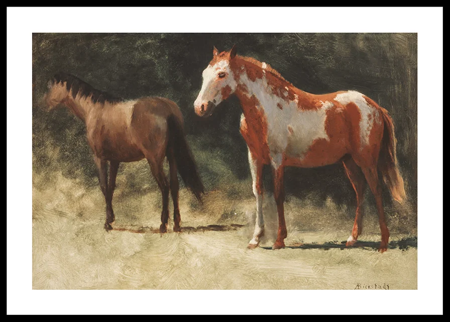 Two Horses By Albert Bierstadt-12
