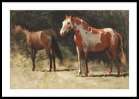Twee paarden door Albert Bierstadt-0