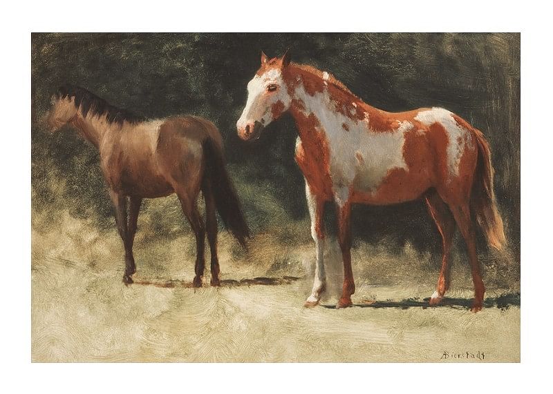 Twee paarden door Albert Bierstadt-12