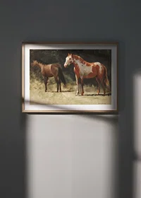 Two Horses By Albert Bierstadt-6