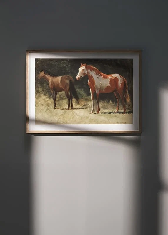 Two Horses By Albert Bierstadt-12