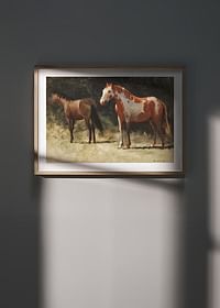 Twee paarden door Albert Bierstadt-4