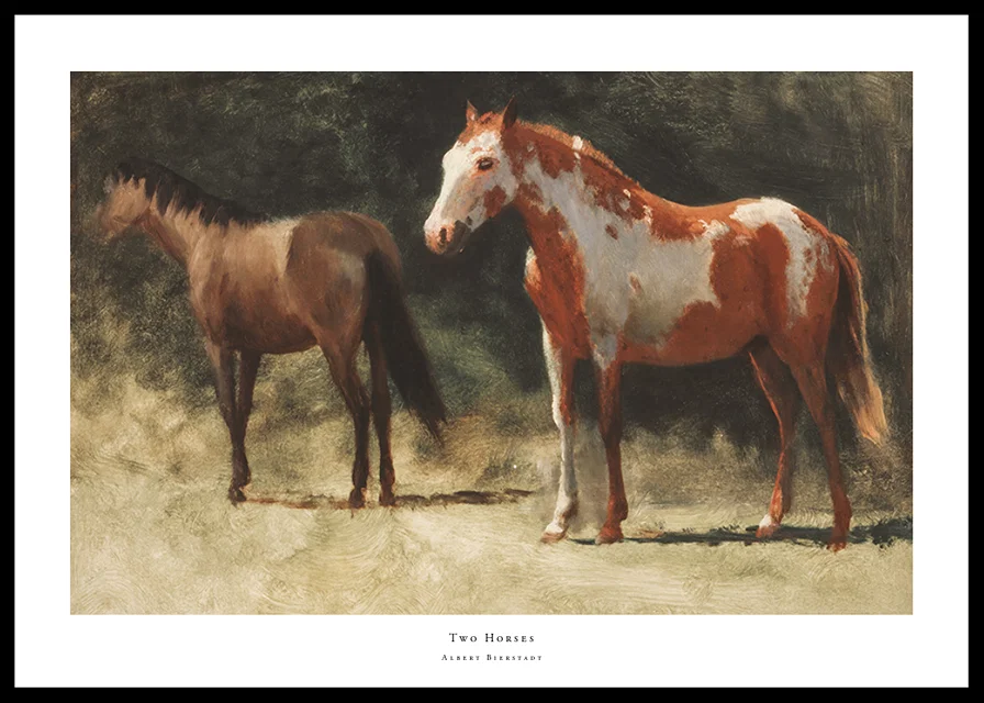 Two Horses By Albert Bierstadt-12