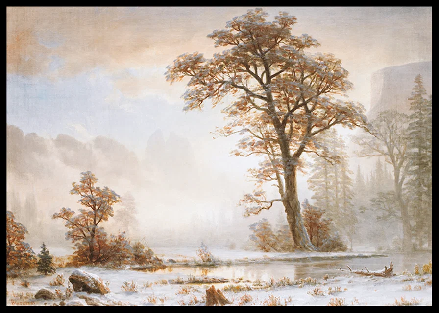Valley Of The Yosemite First Snowfall Of The Year By Albert Bierstadt-12
