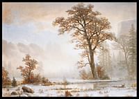 Valley Of The Yosemite Eerste sneeuwval van het jaar door Albert Bierstadt-2