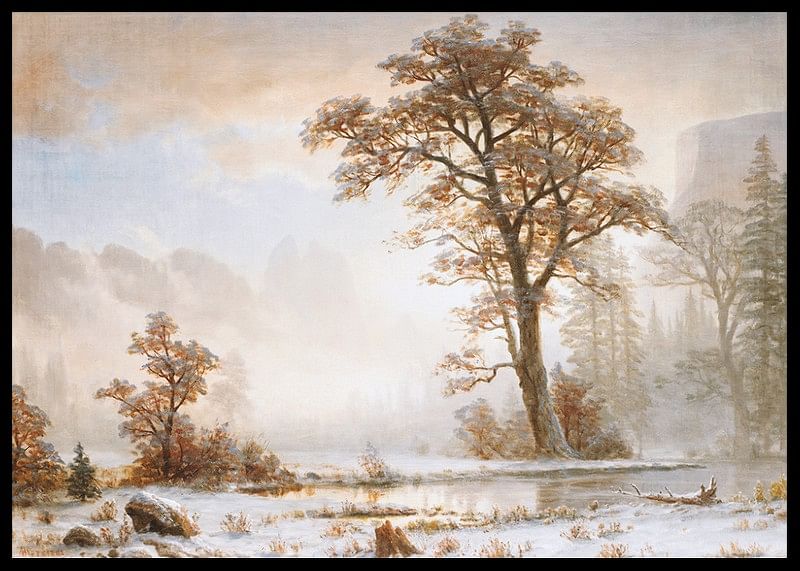 Valley Of The Yosemite Eerste sneeuwval van het jaar door Albert Bierstadt-12