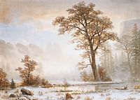 Valley Of The Yosemite Eerste sneeuwval van het jaar door Albert Bierstadt-3