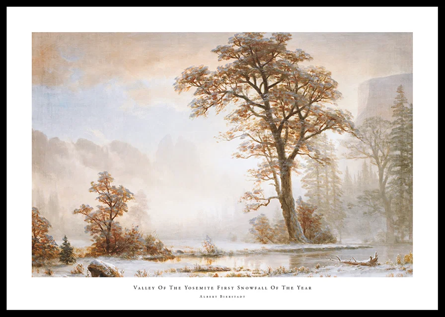 Valley Of The Yosemite First Snowfall Of The Year By Albert Bierstadt-12