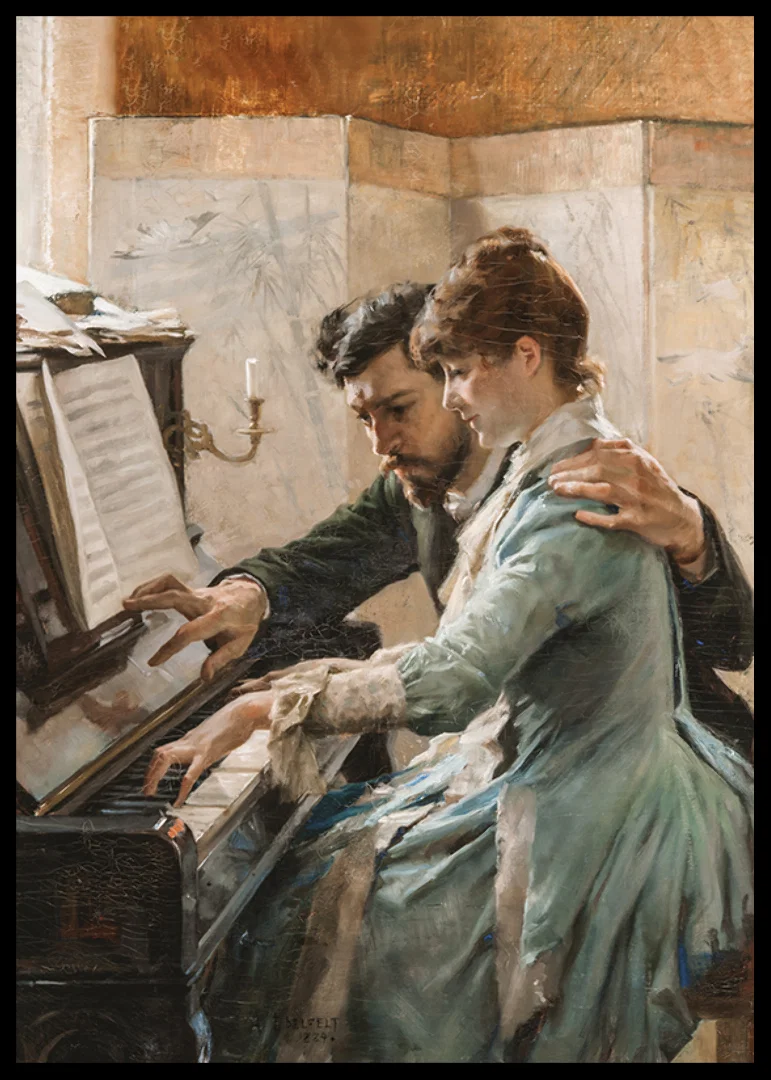 At The Piano By Albert Edelfelt-12