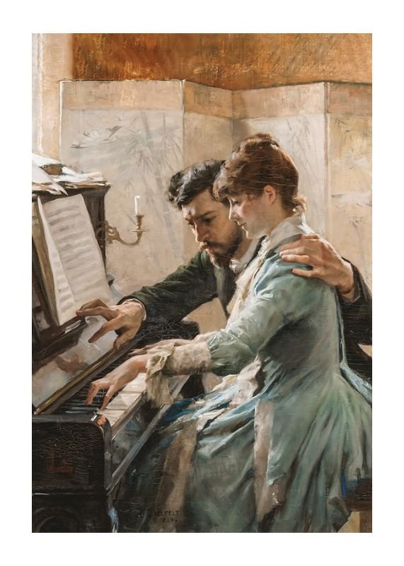 Poszter At The Piano By Albert Edelfelt