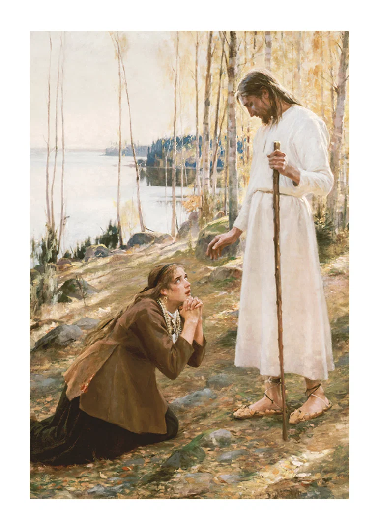 Christ And Mary Magdalene By Albert Edelfelt-12