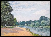 Themsen med Hampton Church af Alfred Sisley-2