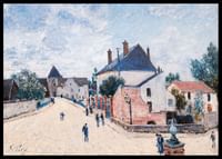 Straat in Moret door Alfred Sisley-2