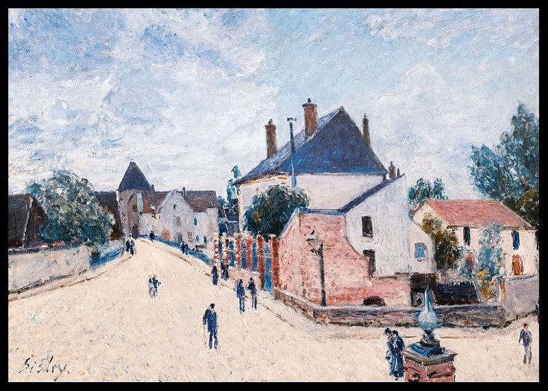 Straat in Moret door Alfred Sisley-12