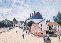Street In Moret By Alfred Sisley-5