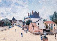 Straat in Moret door Alfred Sisley-3