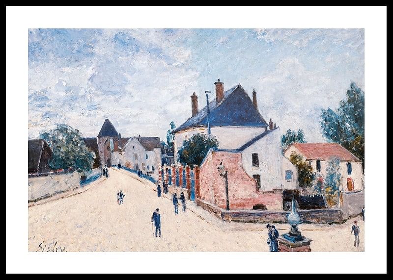 Straat in Moret door Alfred Sisley-12