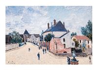Straat in Moret door Alfred Sisley-1