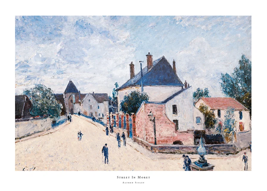 Street In Moret By Alfred Sisley-12