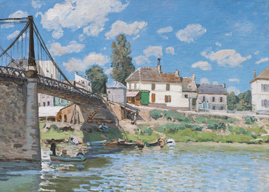 The-Bridge At Villeneuve La Garenne By Alfred Sisley-12