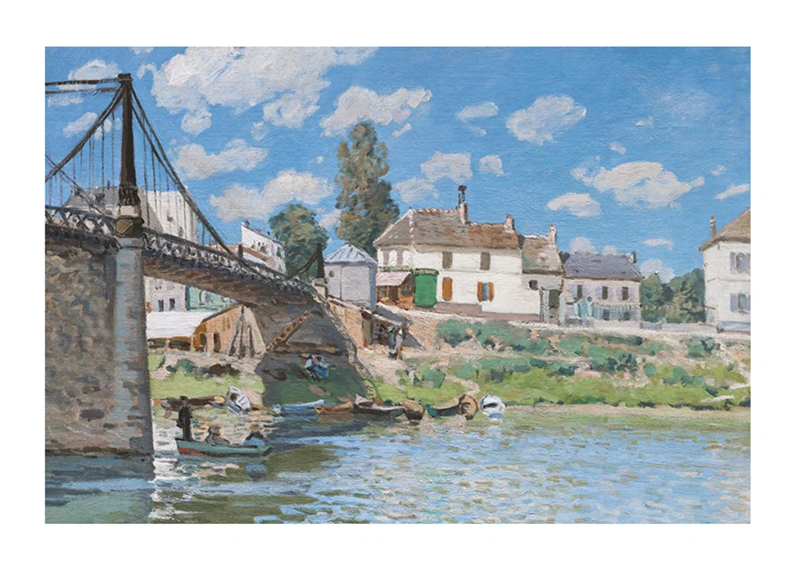 The-Bridge At Villeneuve La Garenne By Alfred Sisley-12