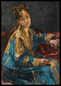 La Dame En Bleu van Alfred Stevens-2