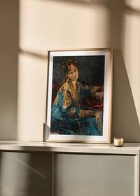La Dame En Bleu van Alfred Stevens-4