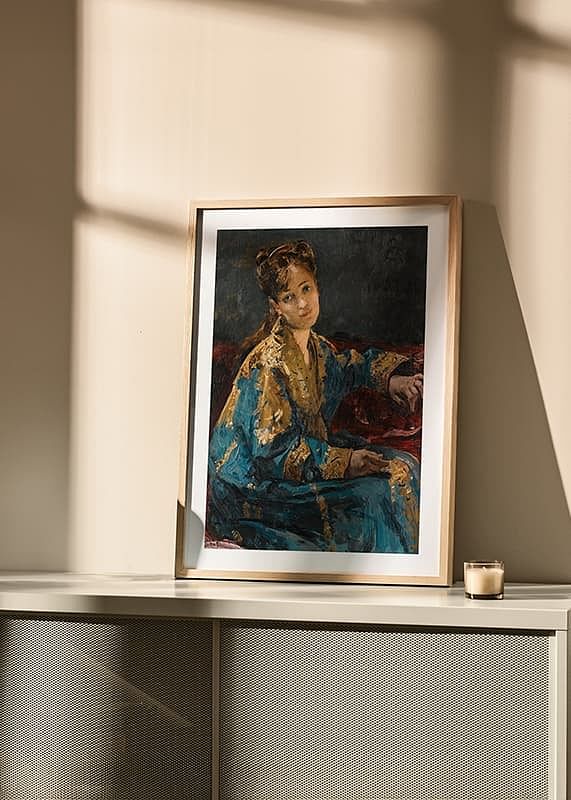 La Dame En Bleu van Alfred Stevens-12