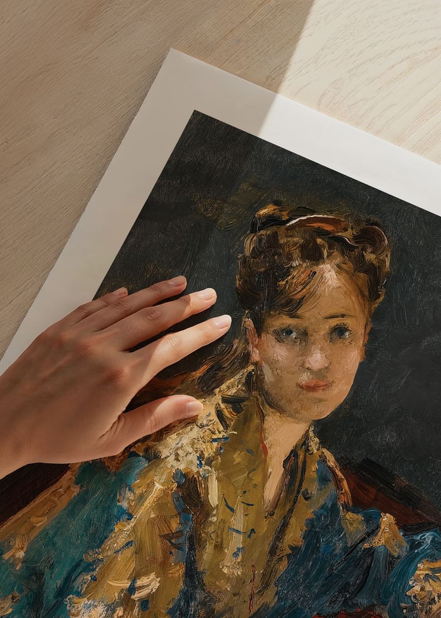 La Dame En Bleu van Alfred Stevens-12