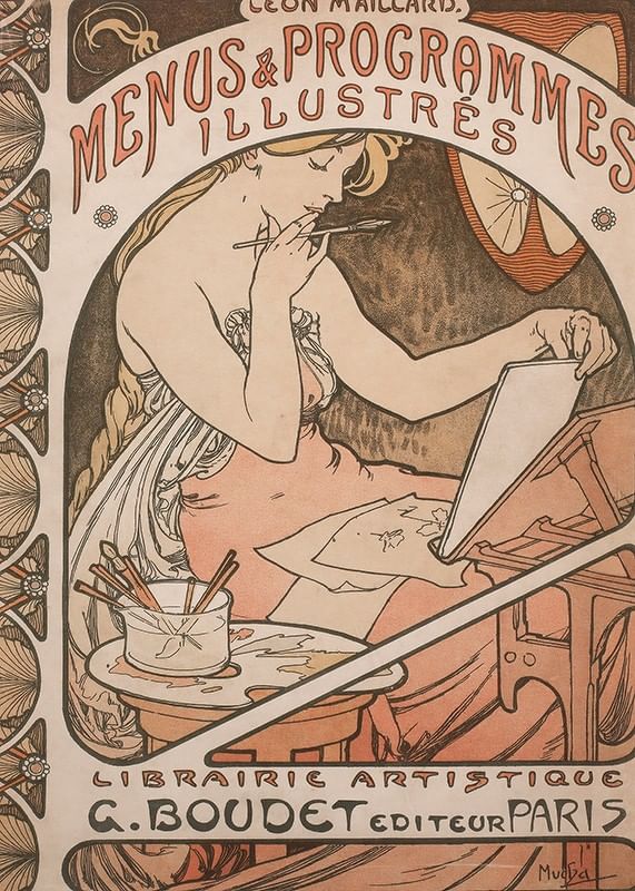 Poszter Les Menus And Programmes Illustres By Alphonse Mucha
