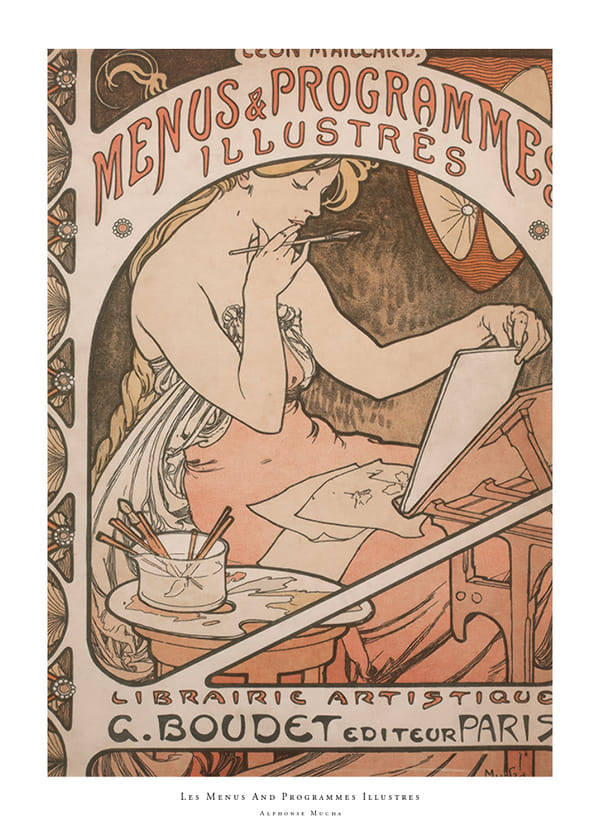 Affiche Les Menus And Programmes Illustres By Alphonse Mucha