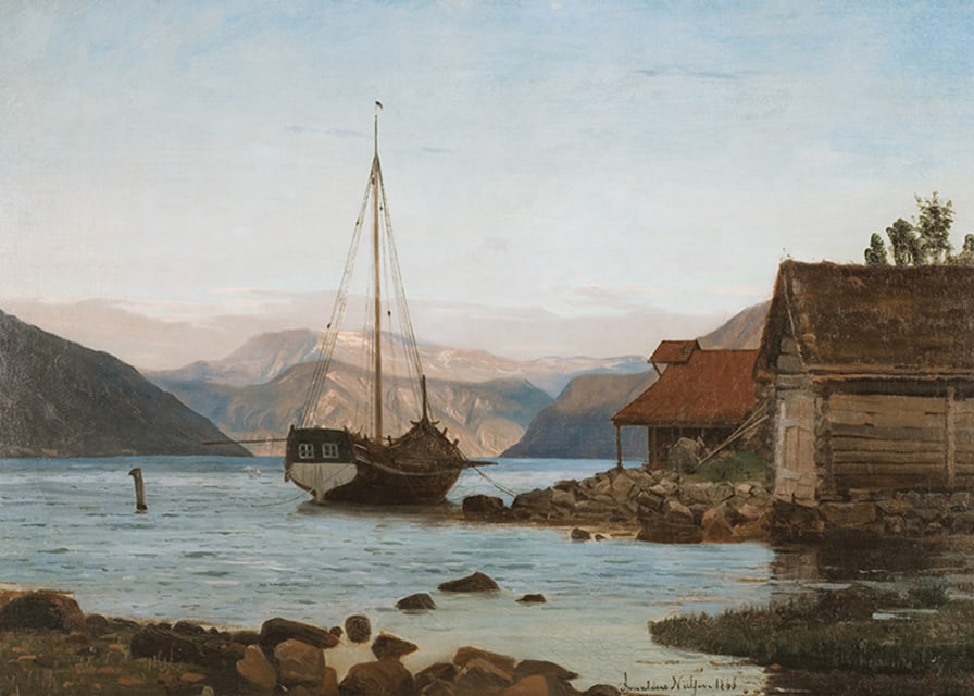 Evening at Balestrand By Amaldus Nielsen-12