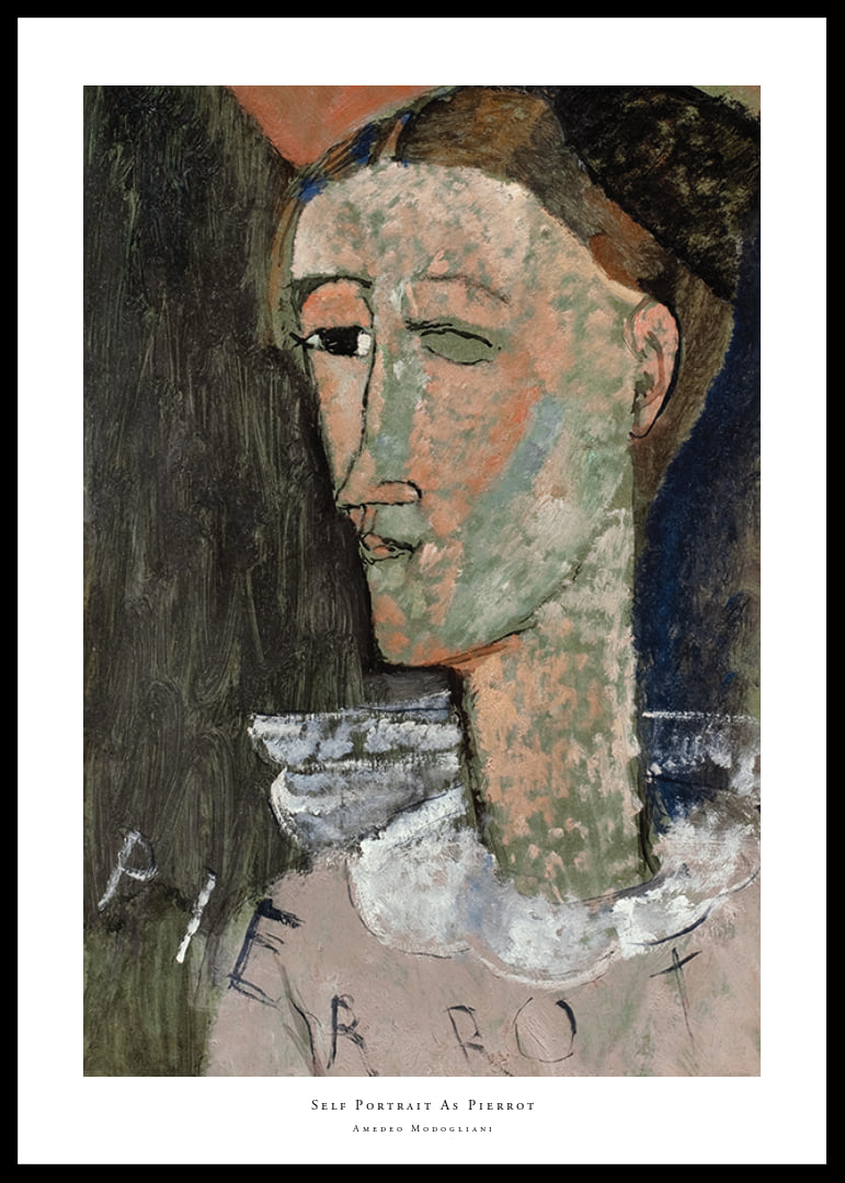 Self Portrait As Pierrot By Amedeo Modogliani-12