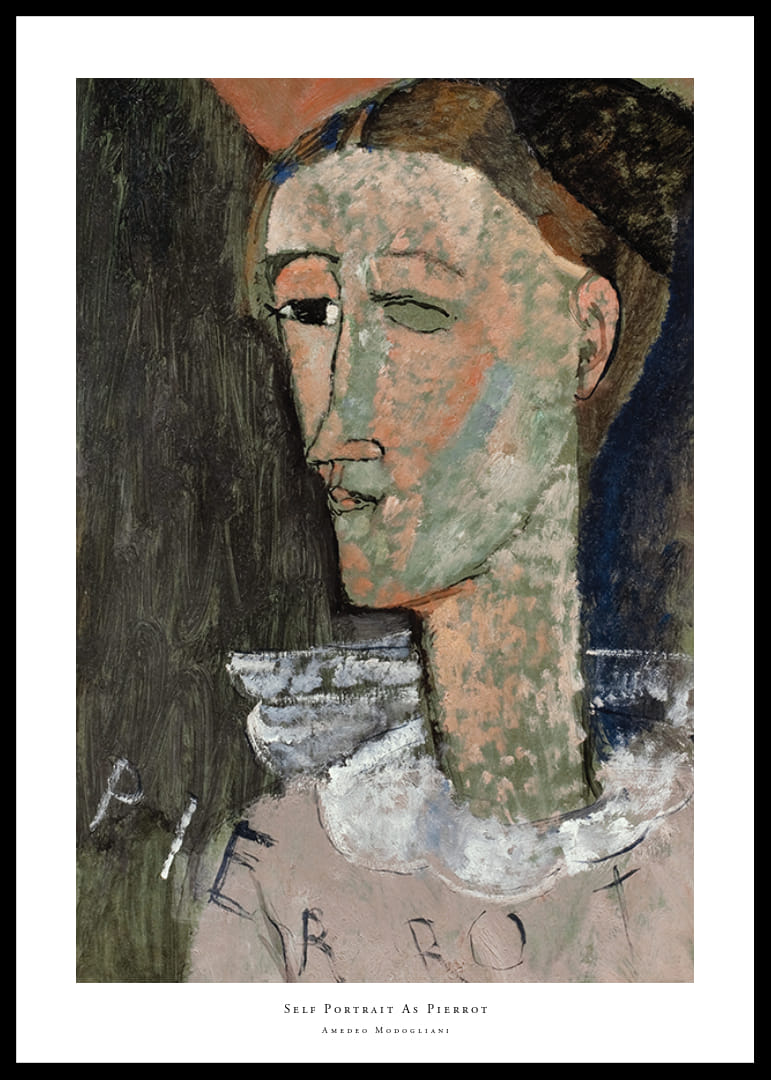 Self Portrait As Pierrot By Amedeo Modogliani-12