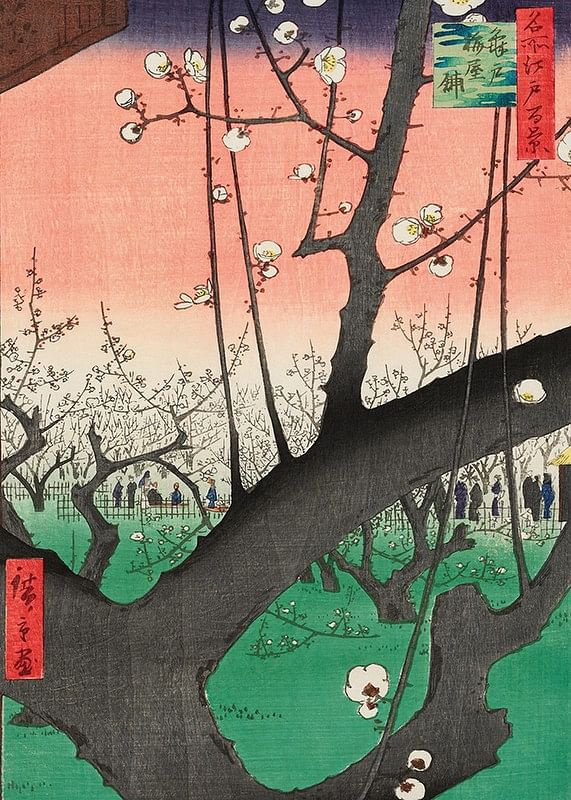 Slivková záhrada, Kameido Ando Hiroshige-12