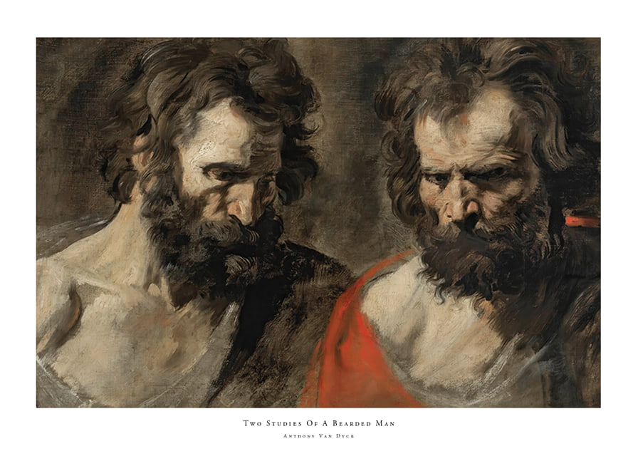 Two Studies Of A Bearded Man by Anthony Van Dyck-12
