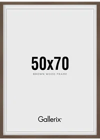 Tavelram Trä Valnöt 50x70-0