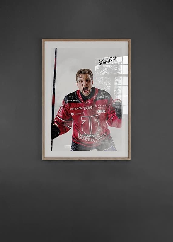 Poster Glenn Gustafsson #37 Örebro Hockey 2024/2025 crossfade