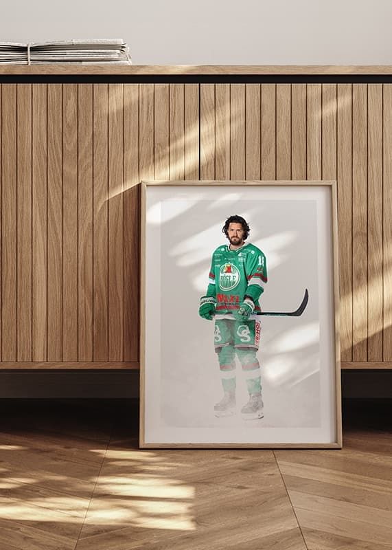 Poster Dennis Everberg #18 Rögle BK 2024/2025 crossfade