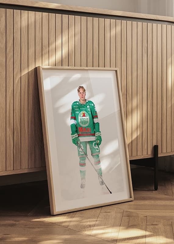 Poster Eric Bürger #62 Rögle BK 2024/2025 crossfade