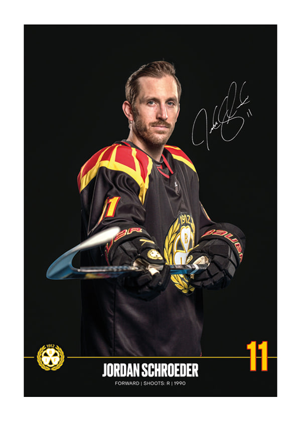 Poster Jordan Schroeder #11 Brynäs IF 2024/2025