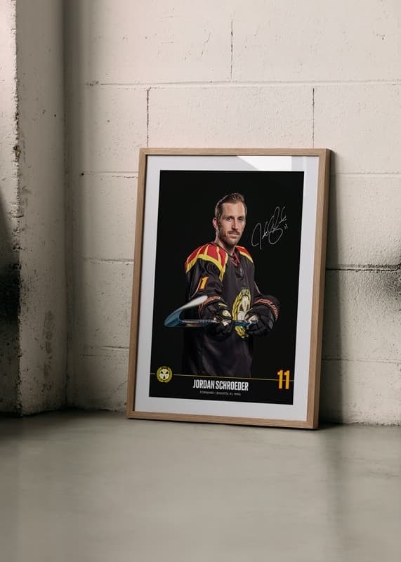 Poster Jordan Schroeder #11 Brynäs IF 2024/2025 crossfade