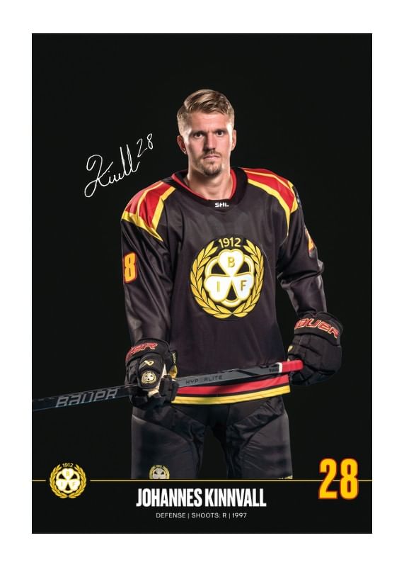 Poster Johannes Kinnvall #28 Brynäs IF 2024/2025