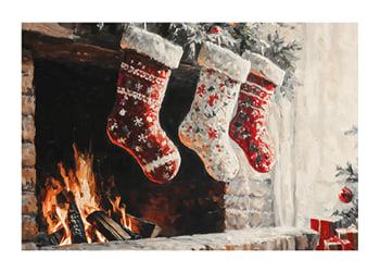 Affiche Holiday Stockings By The Fire