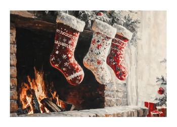 Plagát Holiday Stockings By The Fire