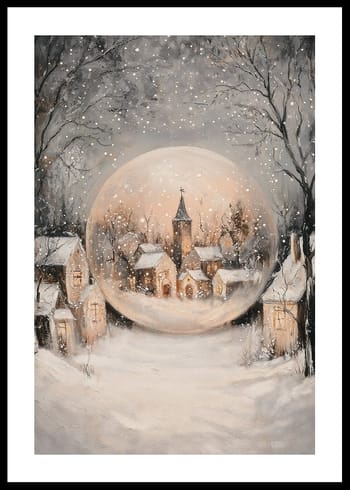 Poster Winters Magical Snow Globe Village