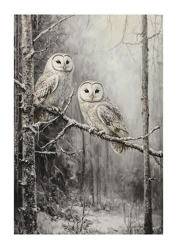 Poster Mystic Owls Of The Snowy Woods