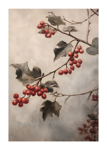 Poster Winter Festive Red Berries