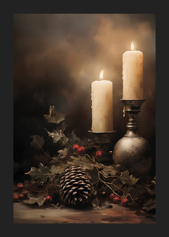 Poster Christmas Candle And Pine